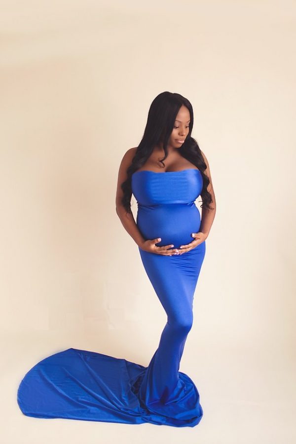 Rent this fitted maternity gown for your photo shoot
