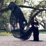 black-chiffon-maternity-gown